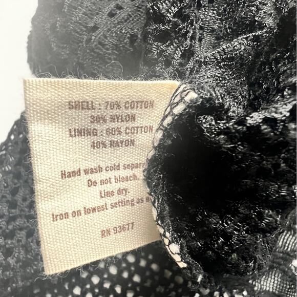 Decree Women’s  Crochet Style Flowy Swimsuit Black Bralette Top Sz L - Picture 9 of 9